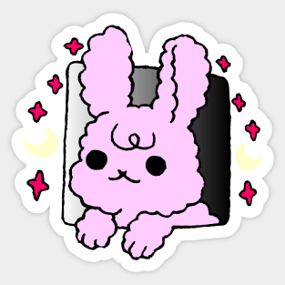 cute baby bunny peeking, cute bunny Sticker